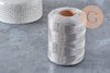 Cordon or argent rose blanc irisé polyester 1mm, x5 mètres (G10954)