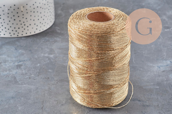 Cordon or argent rose blanc irisé polyester 1mm, x5 mètres (G10954)