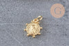 Pendentif médaille ovale Vierge Marie laiton doré 11mm,x1 (G3480)