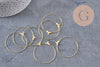 Gold-plated brass hoop earrings, 40mm, x20 (G0387)