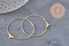 Gold-plated brass hoop earrings, 40mm, x20 (G0387)