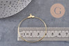 Gold-plated brass hoop earrings, 40mm, x20 (G0387)