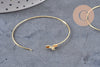 Gold-plated brass hoop earrings, 40mm, x20 (G0387)