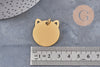 Pendentif tête de chat acier 201 inoxydable doré 29mm personnalisable, x1 (G11017)