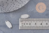 Pendentif connecteur ovale acier 201 inoxydable platine 17mm, x5 VALIDE