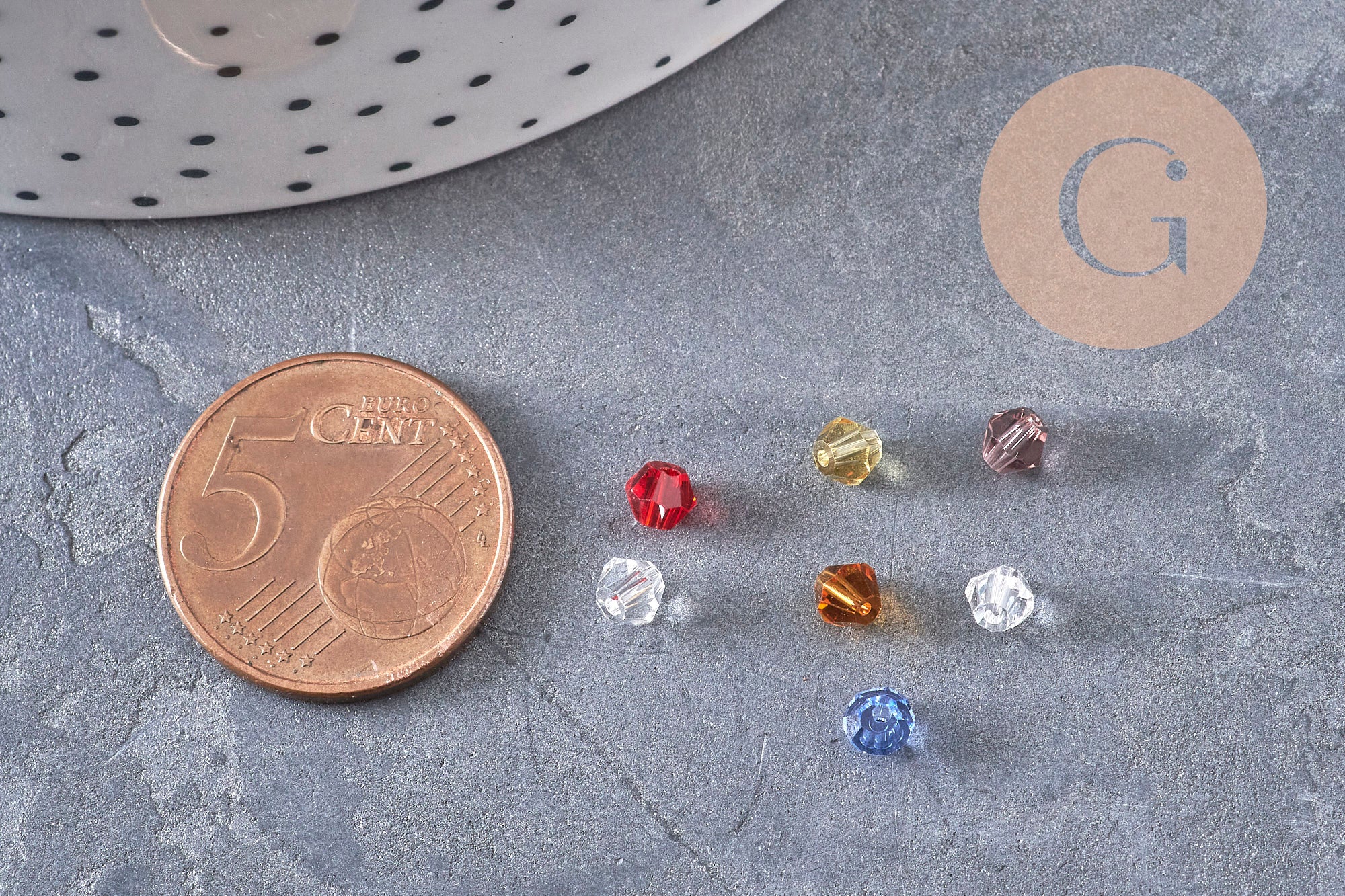 Perles bicônes 3x3m cristal façon autrichien facette multicolore 3mm, x20 (G2801)