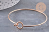 Bracelet jonc ouvrable rond 1.5mm acier 304 inoxydable or rose IP 60mm, x1 (G11029)