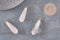 Pendentif goutte quartz rose naturel laiton & acier doré 38mm, x1 (G11052)