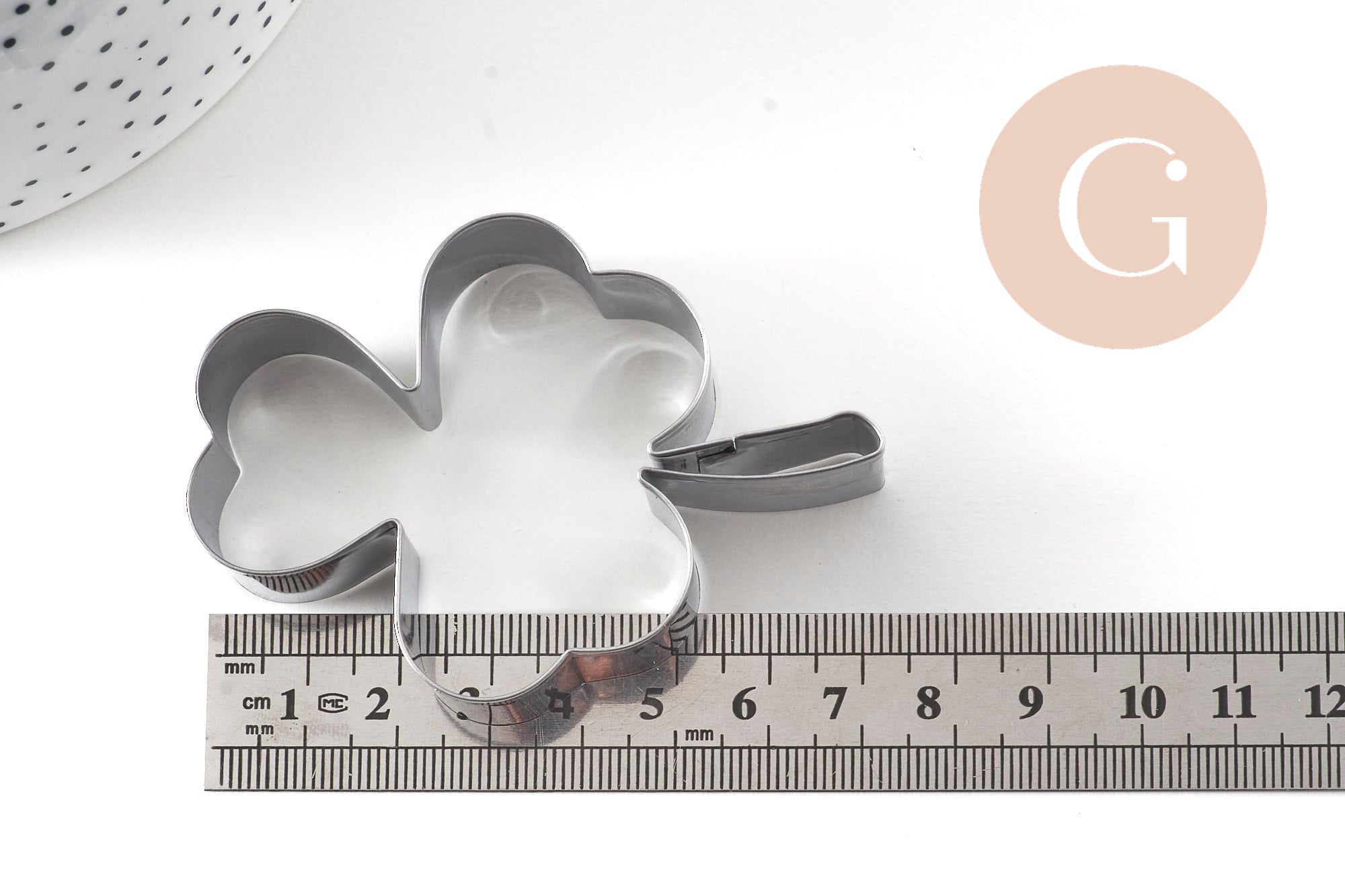 Emporte-pièce trèfle acier inoxydable 7.4cm, x1 (G11050)