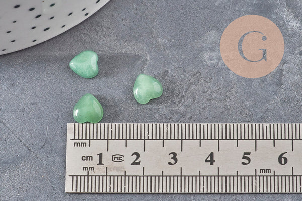 Cabochon coeur aventurine naturelle 8x8mm, x1 (G11044)