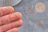 Pendentif triangle évidé laiton brut 22mm, x4 (G11035)