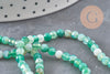 Perles Agate rayée naturelle vert facettées 4mm, x1 fil de 38cm (G11093)