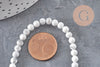 Perle ronde howlite blanche naturelle 4mm, x1 fil de 38cm (G11091)