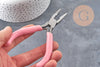 Pince plate bec fin fabrication de bijoux acier support rose 11.5cm, x1 (G11062)