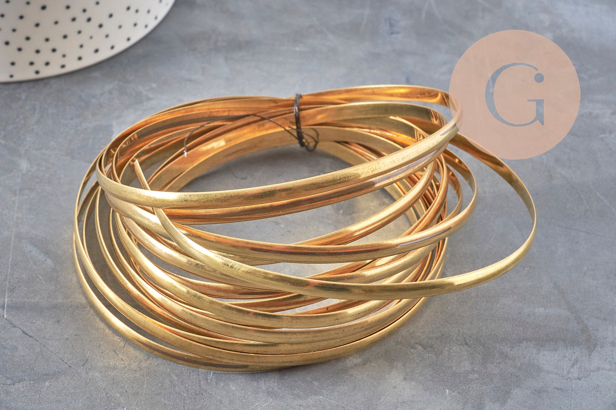 Bande pour serti laiton brut 5mm, x50cm (G11061)