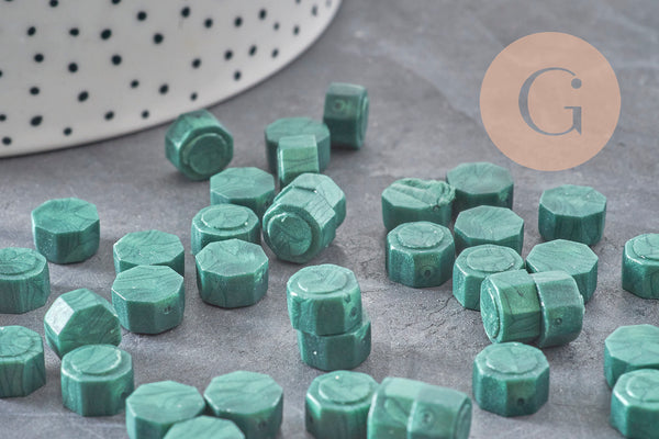 Granulés cire vert foncé à cacheter, fourniture création de sceaux personnalisés pour sceaux et invitations de mariage DIY, x100 (G4128)