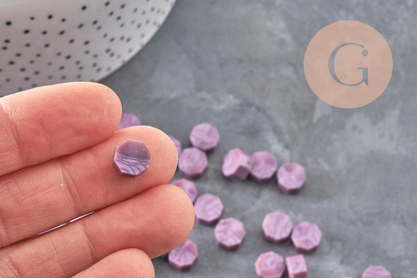 Granulés cire violet nacré à cacheter, fourniture pour sceaux personnalisés pour sceaux et invitations de mariage DIY, x100 (G3971)
