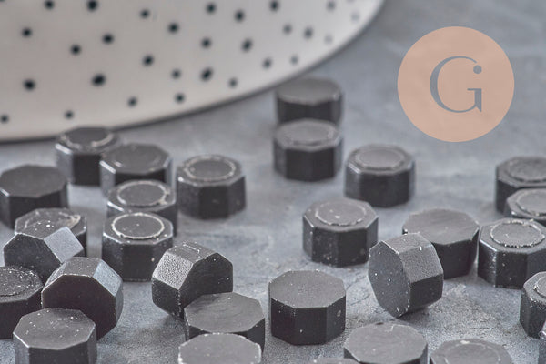 Granulés cire noire à cacheter,fourniture pour création de sceaux personnalisés pour vos sceau et invitations de mariage DIY, x100 (G4956)