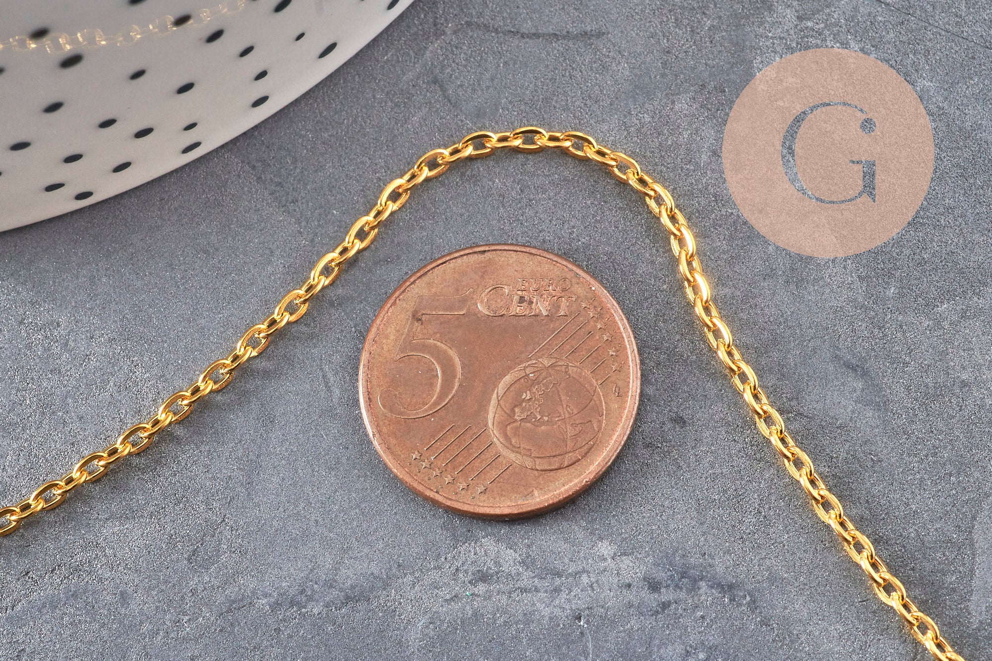 Chaine forçat fer doré 2 mm, x5 Mètres (G0751)