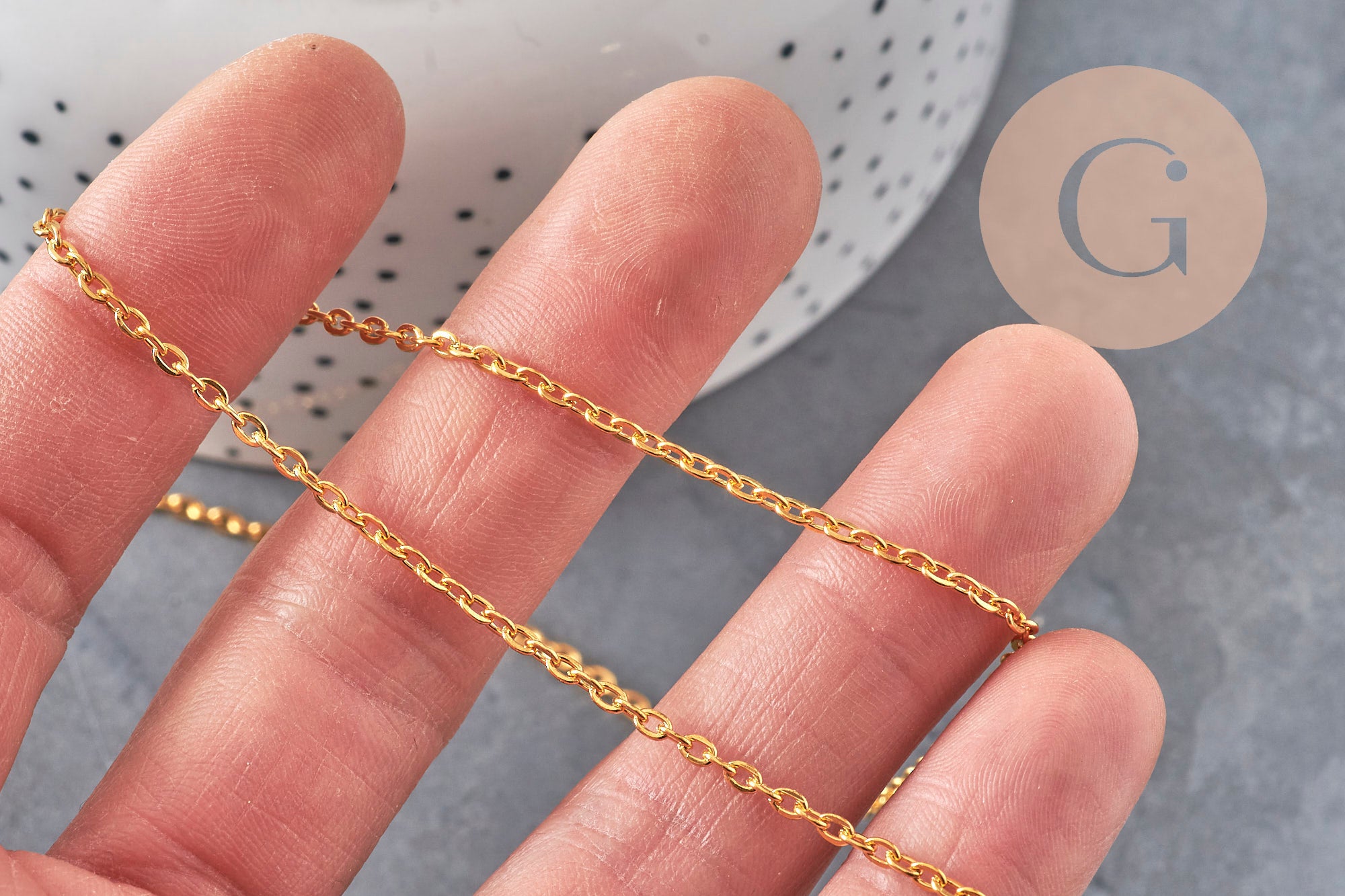 Chaine forçat fer doré 2 mm, x5 Mètres (G0751)