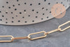 Chaine fer doré or pâle maille rectangle 18x6mm, x1 mètre (G1858)