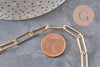 Chaine fer doré or pâle maille rectangle 18x6mm, x1 mètre (G1858)