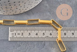 Chaine doré maille rectangle,chaine collier, chaine dorée,chaine large,19x7mm, X 1Mètre G1788