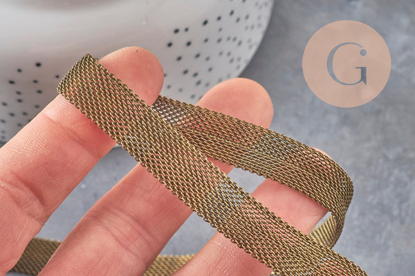 Chaine large maille bronze 10 mm, x1 metre (G1999)