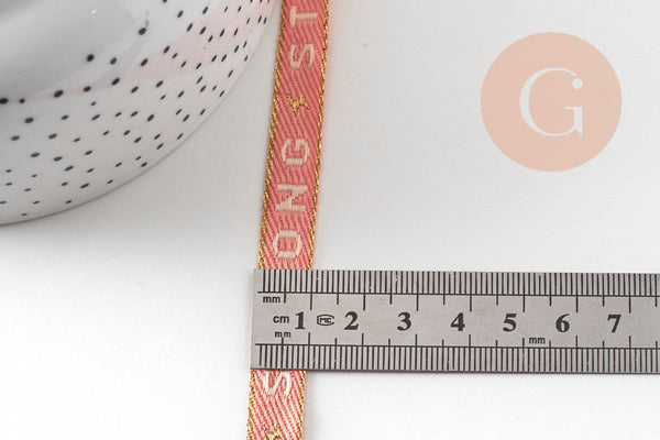 Ruban brodé Strong stay - Happyness 10mm, x1 mètre (G11071)