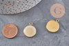 Pendentif rond motif pissenlit acier 304 inoxydable doré 16mm, x1 (G11103)