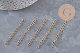 Chaine extension laiton brut 45mm, x5 (G11109)