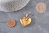 Pendentif locket coeur acier 304 inoxydable doré IP 21mm, x1 (G11139)