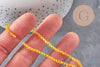 Perles cristal toupies à facette jaune transparent 3-3.3mm, x1 fil de 38cm (G11110)