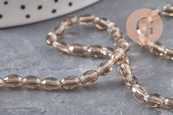 Perles verre grain de riz 6x4mm, x1 fil de 38cm (G10750)