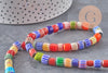 Perles rondelle verre millefiori artisanal 9mm, x1 fil de 40cm (G11113)