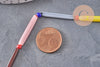 Perles tube verre millefiori artisanal 28mm, x1 fil de 40cm (G11114)