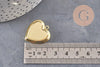 Pendentif locket coeur acier 304 inoxydable doré 25mm, x1 (G11140)