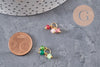 Breloque perles jade naturel coloré acier 304 inoxydable doré 11mm, x1 (G11148)