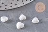 Cabochon Cœur pierre jade naturel blanc facettée 8mm, x1 (G11116)