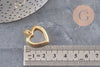 Pendentif locket cœur vitrine laiton doré 16K 26mm (G11141)