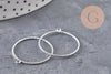 Pendentif rond torsadé laiton platine 27.5mm pour résine, x1 (G11135)