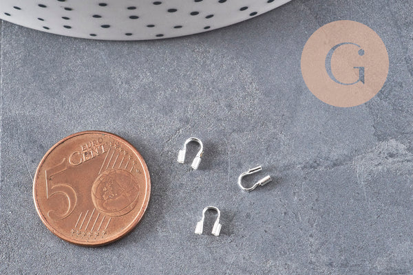 Protège-fil laiton argenté 925 5mm, x10 (G11144)