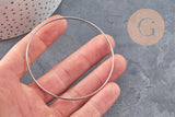 Bracelet jonc lisse acier 304 inoxydable platine 65mm, x1 (G11150)