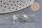 Bague réglable coquillages acier platine 304 inoxydable, x1 (G11151) VALIDE