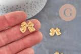 Pendentif noeud papillon laiton brut 17mm, x1 (G10167)
