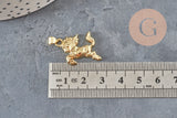 Breloque cheval cabré doré 18k 22mm, x1 (G11255)