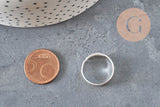 Bague réglable personnalisable acier 316 argenté inoxydable 18mmx5mm, x2 (G11182)