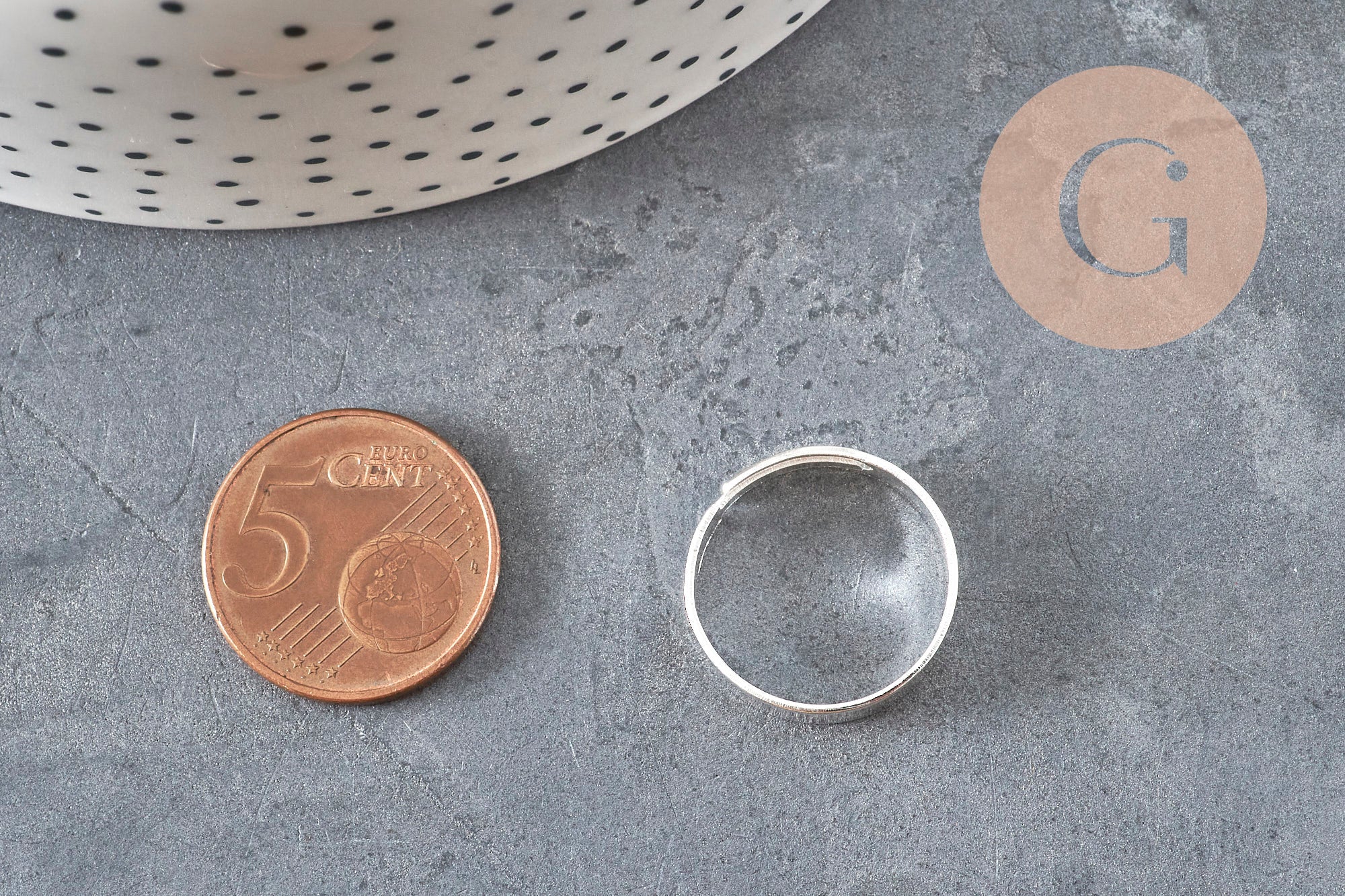 Bague réglable personnalisable acier 316 argenté inoxydable 18mmx5mm, x2 (G11182)