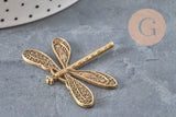 Pendentif libellule zamac bronze 38mm, x2 (G11245)