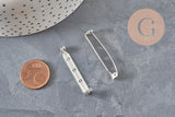 Base de broche, pasador de hierro plano platino 39.5mm, x5 VÁLIDO